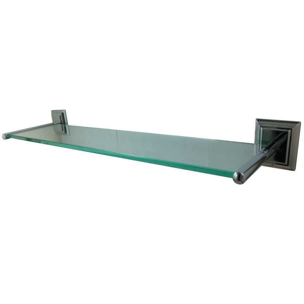 Kingston Brass Millennium Glass Shelf, Polished Chrome