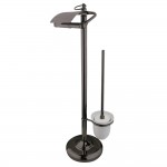 Kingston Brass Pedestal Toilet Paper Holder Stand with Brush, Oil Rubbed Bronze