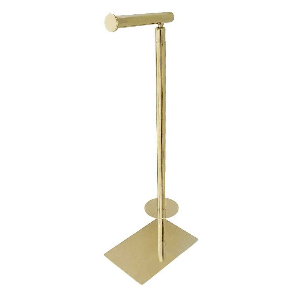 Kingston Brass Claremont Freestanding Toilet Paper Stand, Polished Brass