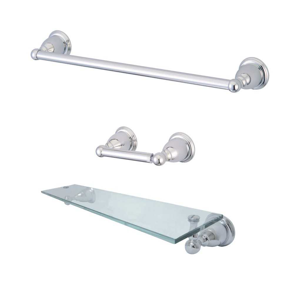 Kingston Brass Heritage 3-Piece Bathroom Accessory Set, Polished Chrome