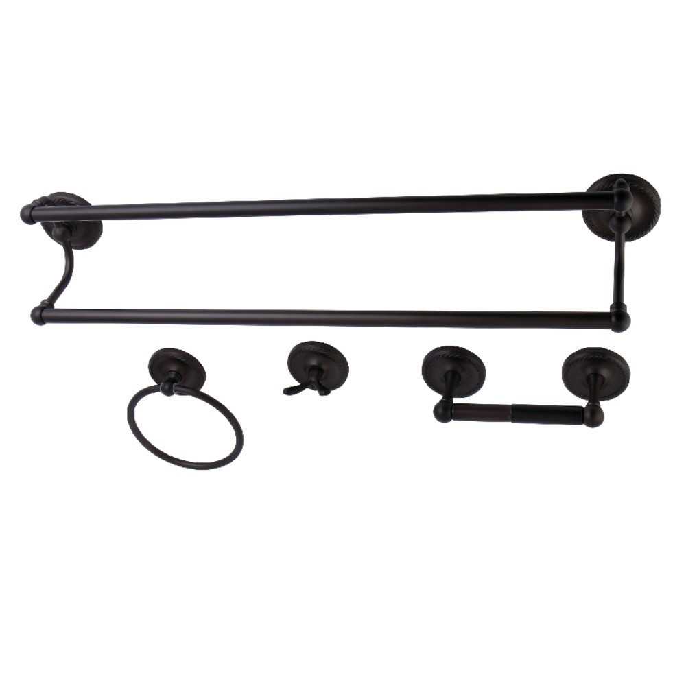 Kingston Brass 4-Piece Bathroom Accessories Set, Oil Rubbed Bronze