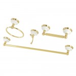 Kingston Brass Victorian 4-Piece Bathroom Hardware, Polished Brass