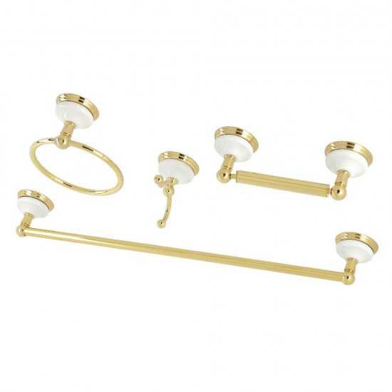 Kingston Brass Victorian 4-Piece Bathroom Hardware, Polished Brass