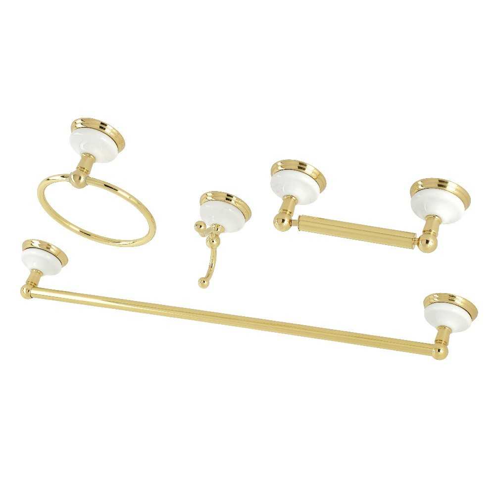 Kingston Brass Victorian 4-Piece Bathroom Hardware, Polished Brass