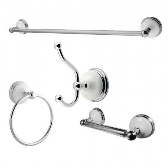 Kingston Brass Victorian 4-Piece Bathroom Hardware, Polished Chrome