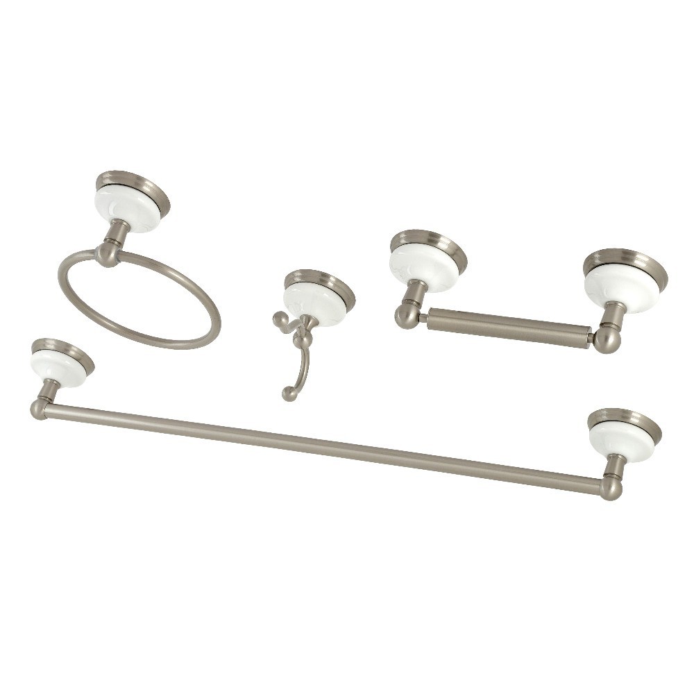 Kingston Brass Victorian 4-Piece Bathroom Hardware, Brushed Nickel