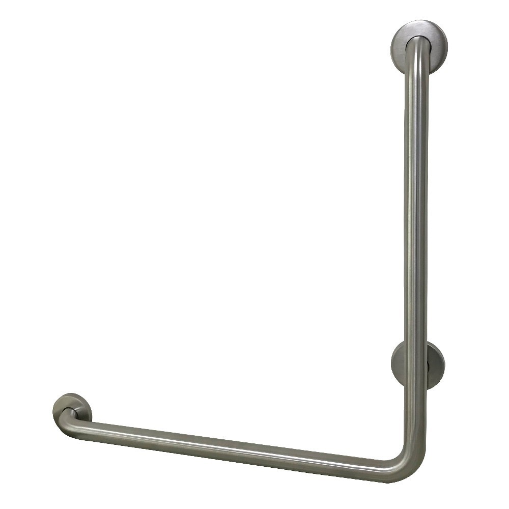 Kingston Brass 24"x 24" L-Shaped Grab Bar - Left Hand, Brushed Nickel