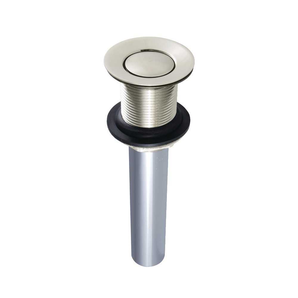 Kingston Brass Push Pop-Up Drain without Overflow Hole, 22 Gauge, Polished Nickel