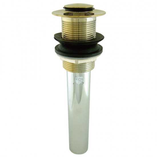 Kingston Brass Push Pop-Up Drain without Overflow Hole, 22 Gauge, Polished Brass