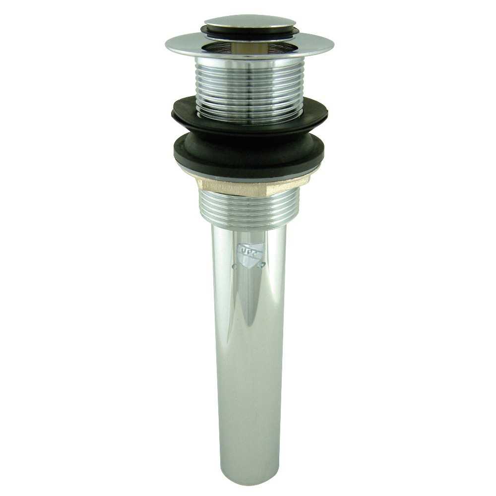 Kingston Brass Push Pop-Up Drain without Overflow Hole, 22 Gauge, Polished Chrome