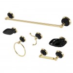 Kingston Brass Water Onyx 6-Piece Bathroom Accessory Set, Polished Brass