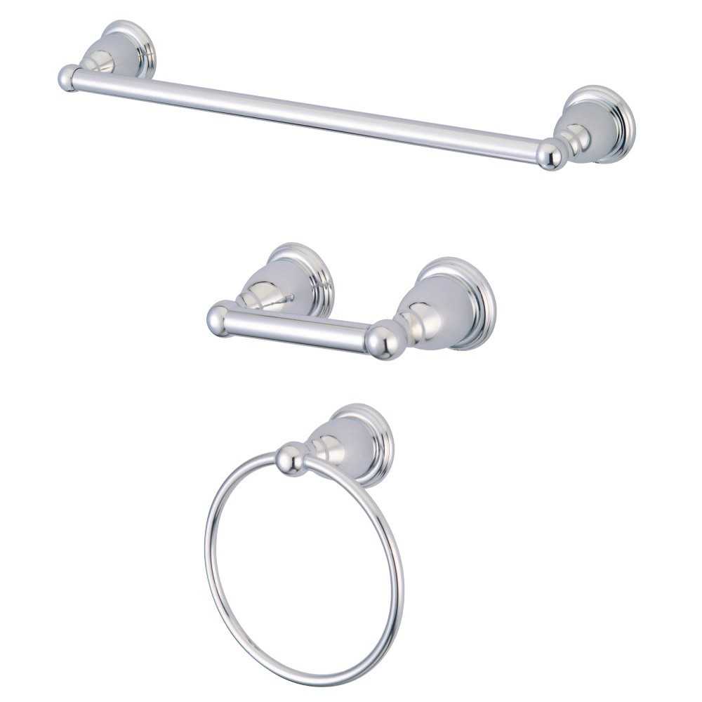 Kingston Brass Heritage 3-Piece Bathroom Accessory Set, Polished Chrome