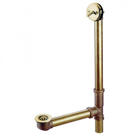 Kingston Brass Bath Tub Drain with Overflow, Polished Brass