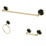 Kingston Brass Water Onyx 3-Piece Bathroom Accessory Set, Polished Brass