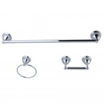 Kingston Brass Restoration 3-Piece Bathroom Hardware, Polished Chrome