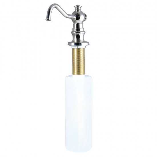 Kingston Brass Curved Nozzle Metal Soap Dispenser, Polished Nickel