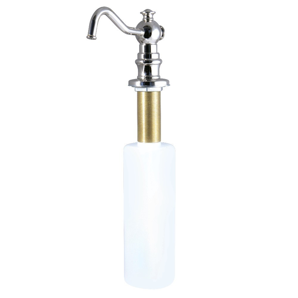 Kingston Brass Curved Nozzle Metal Soap Dispenser, Polished Nickel Kingston Brass Curved Nozzle Metal Soap Dispenser, Polished Nickel