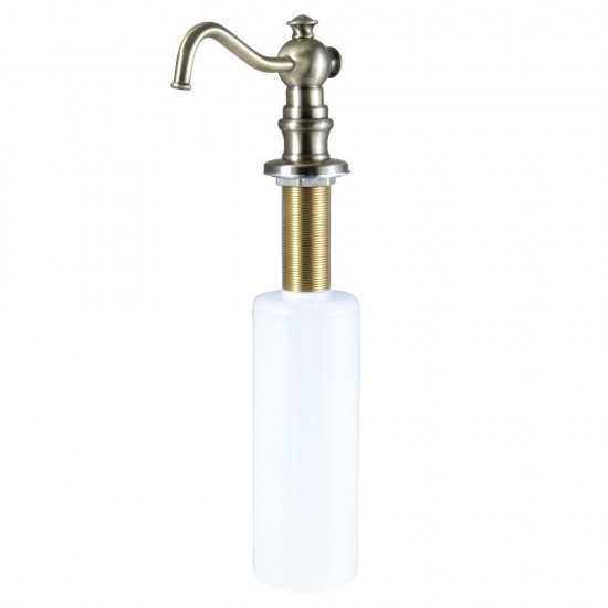 Kingston Brass Curved Nozzle Metal Soap Dispenser, Antique Brass