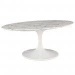 Lippa 42" Oval-Shaped Artificial Marble Coffee Table