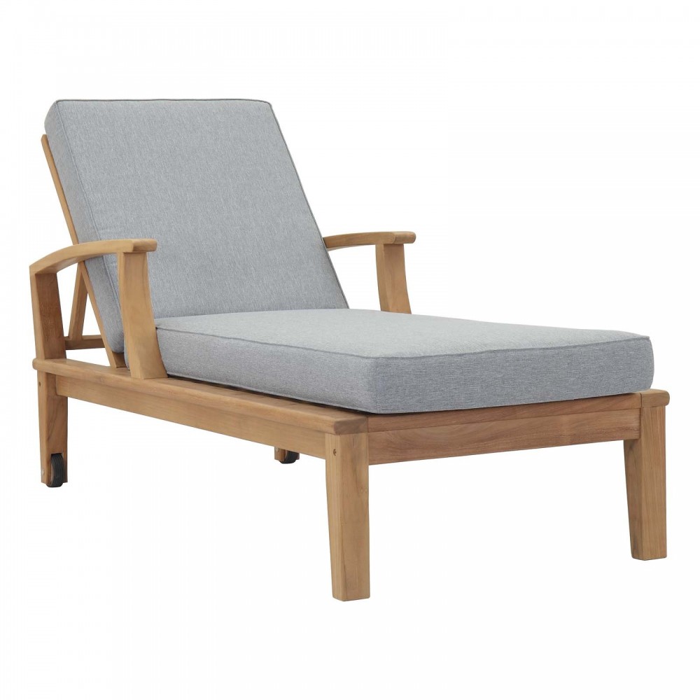 Marina Outdoor Patio Teak Single Chaise Marina Outdoor Patio Teak Single Chaise
