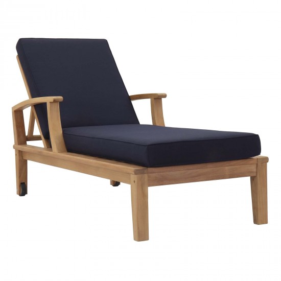 Marina Outdoor Patio Teak Single Chaise