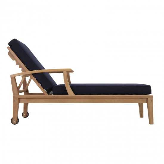 Marina Outdoor Patio Teak Single Chaise