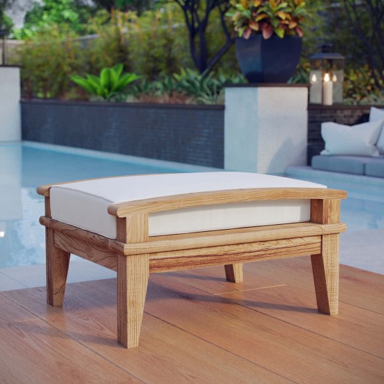 Marina Outdoor Patio Teak Ottoman