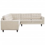 Empress 3 Piece Upholstered Fabric Sectional Sofa Set