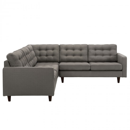 Empress 3 Piece Upholstered Fabric Sectional Sofa Set