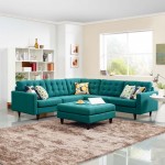 Empress 3 Piece Upholstered Fabric Sectional Sofa Set