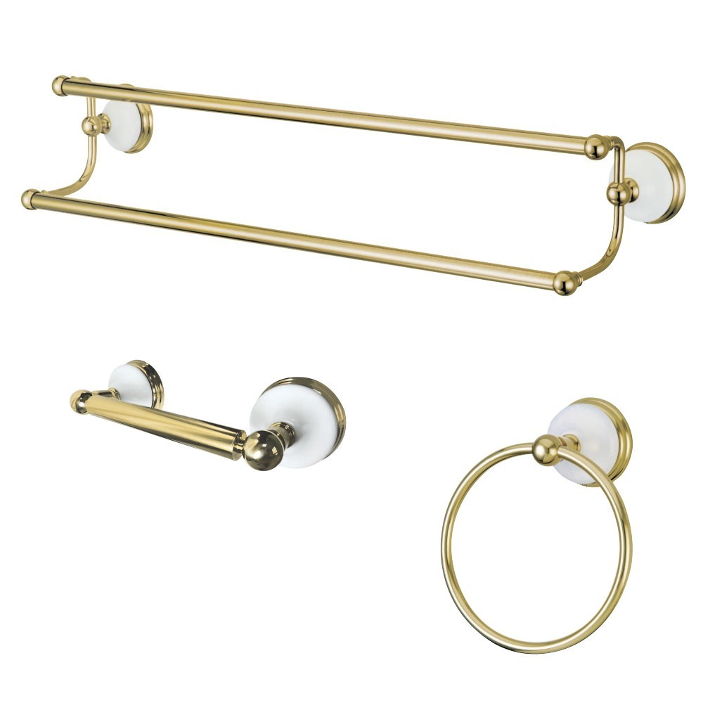 Kingston Brass Victorian 3-Piece Bathroom Accessory Set, Polished Brass