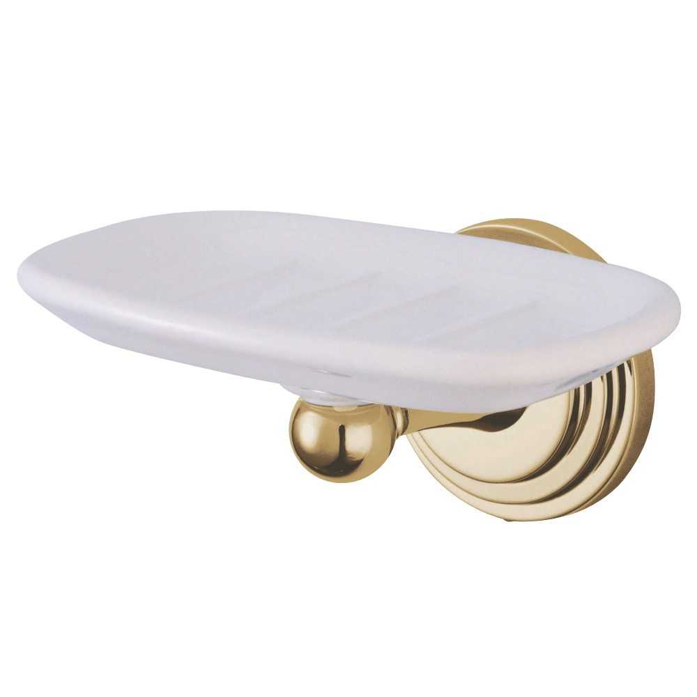 Kingston Brass Milano Wall-Mount Soap Dish, Polished Brass