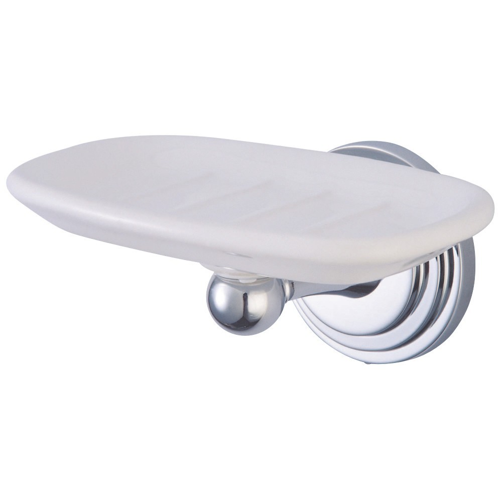 Kingston Brass Milano Wall-Mount Soap Dish, Polished Chrome Kingston Brass Milano Wall-Mount Soap Dish, Polished Chrome