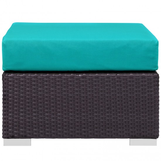 Convene Outdoor Patio Fabric Square Ottoman