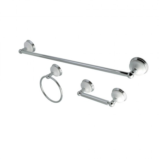 Kingston Brass Victorian 3-Piece Bathroom Hardware, Polished Chrome