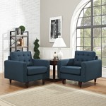 Empress Armchair Upholstered Fabric Set of 2