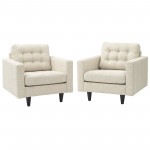 Empress Armchair Upholstered Fabric Set of 2