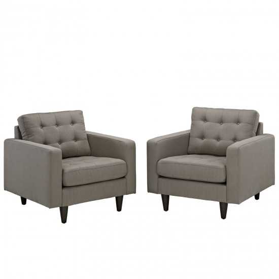 Empress Armchair Upholstered Fabric Set of 2