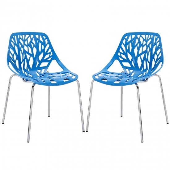 Stencil Dining Side Chair Plastic Set of 2