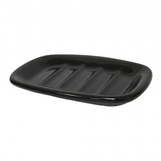 Kingston Brass Water Onyx Black Porcelain Soap Dish Only, Black