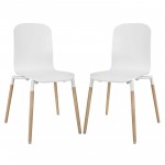 Stack Dining Chairs Wood Set of 2