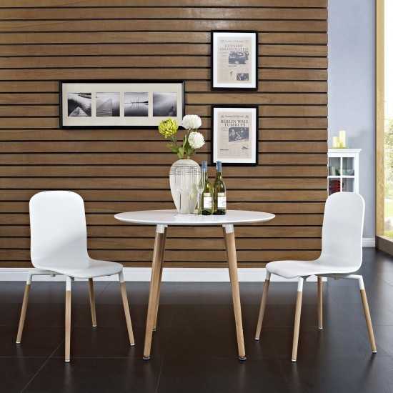 Stack Dining Chairs Wood Set of 2