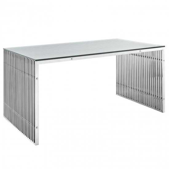 Gridiron Stainless Steel Rectangle Dining Table