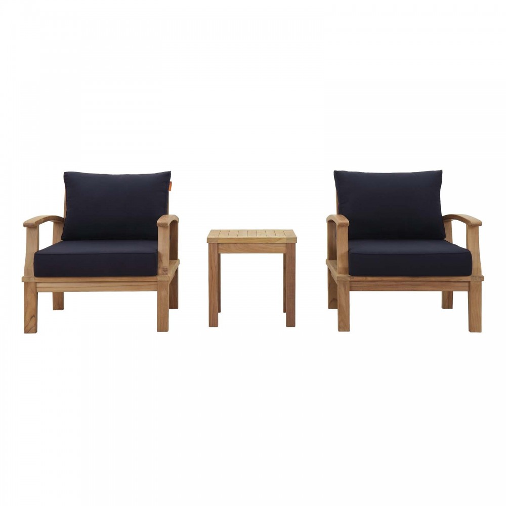 Marina 3 Piece Outdoor Patio Teak Set Marina 3 Piece Outdoor Patio Teak Set