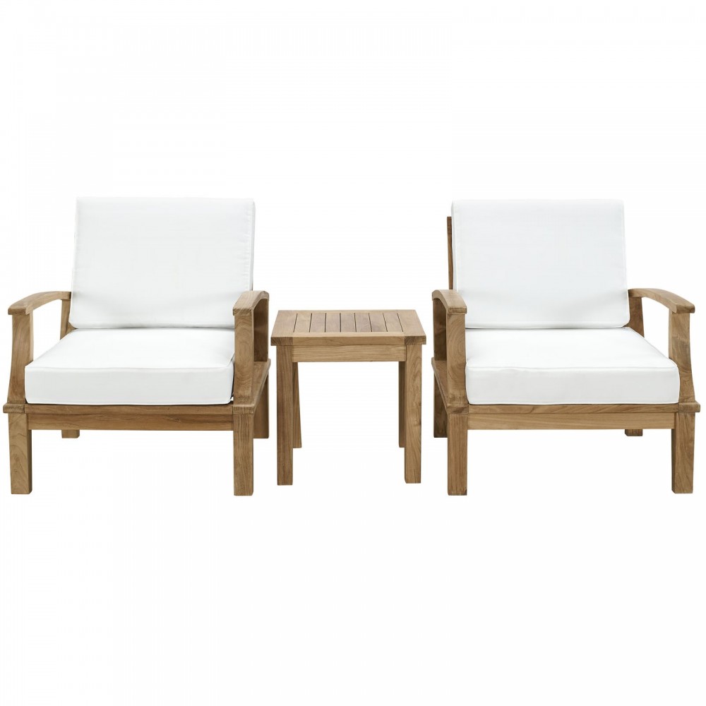 Marina 3 Piece Outdoor Patio Teak Set Marina 3 Piece Outdoor Patio Teak Set