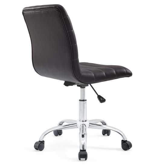 Ripple Armless Mid Back Vinyl Office Chair