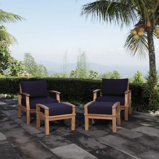 Marina 4 Piece Outdoor Patio Teak Set