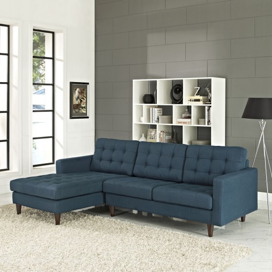 Empress Left-Facing Upholstered Fabric Sectional Sofa