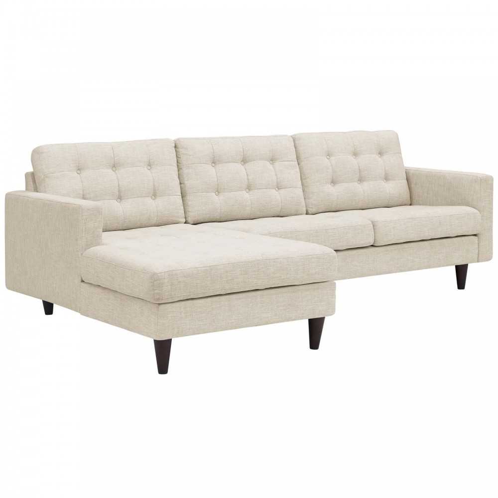 Empress Left-Facing Upholstered Fabric Sectional Sofa