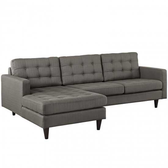 Empress Left-Facing Upholstered Fabric Sectional Sofa